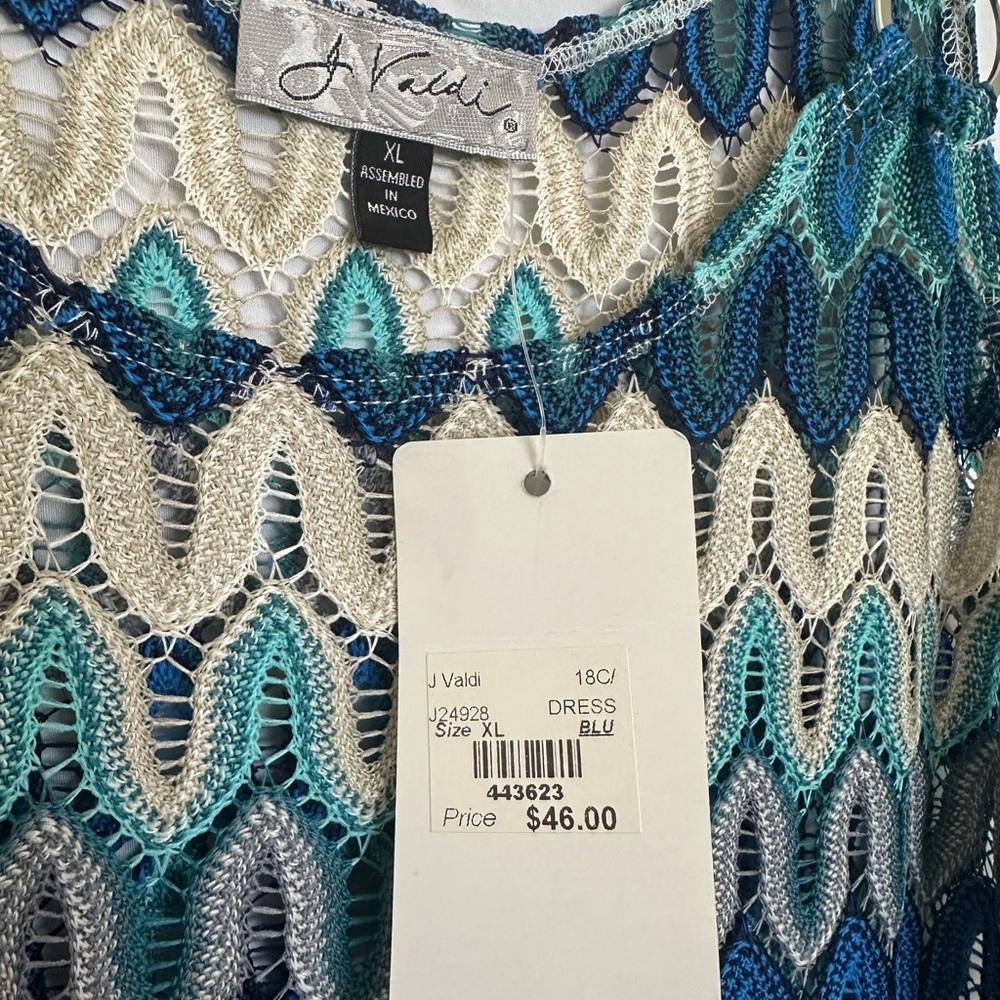J Valdi NWT size XL Multicolor Zigzag Knit Dress Coverup - Picture 4 of 10